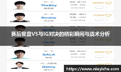 赛后复盘V5与IG对决的精彩瞬间与战术分析